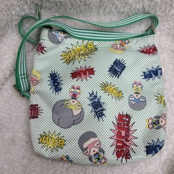 Harajuku Lovers Superheroes Comicbook Print Crossbody - Picture 2 of 6
